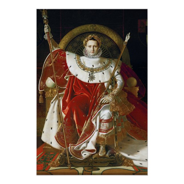 Póster de Ingres – Napoleón I en su trono imperial (Anverso)