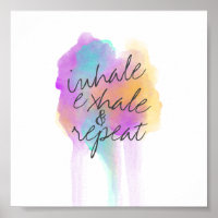 poster de inhalación exhale texto sobre arte acuar