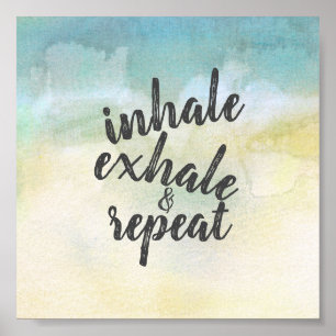 poster de inhalación exhale texto sobre arte de co