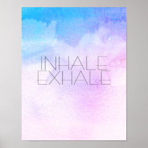 poster de inhalación exhale texto sobre arte de co