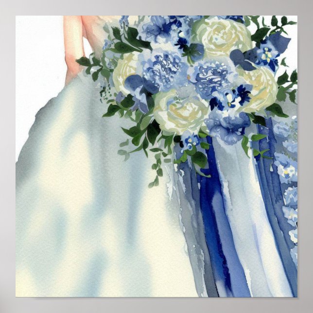 Póster De Inspiración Costera, Bridal Cascading Bouquet 2 (Frente)