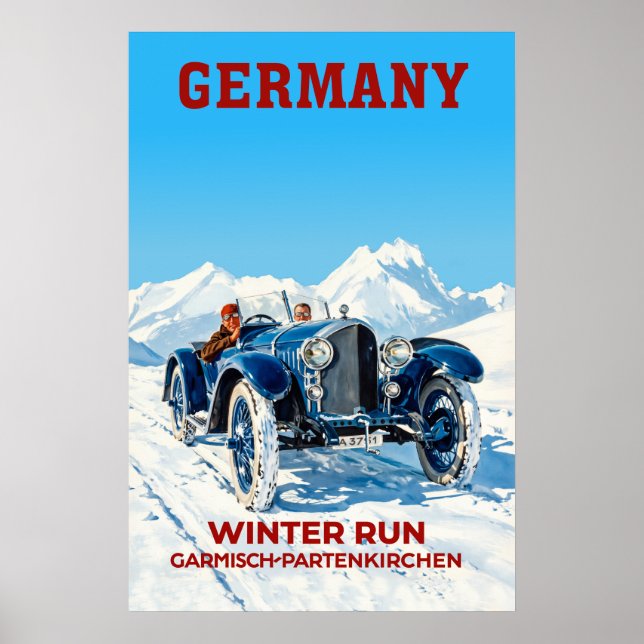 Póster de invierno de Alemania Garmisch PartenKirc (Frente)