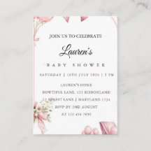 Póster de Invitación al Baby Shower Floral Rosa