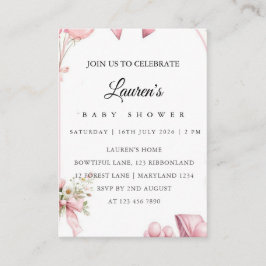 Póster de Invitación al Baby Shower Floral Rosa