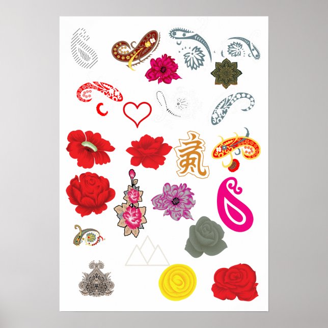 Póster de Invitación de Boda | Amor Elegante Flora (Frente)