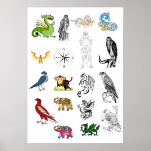 Póster de Invitación de Boda Arte Animal Elegant