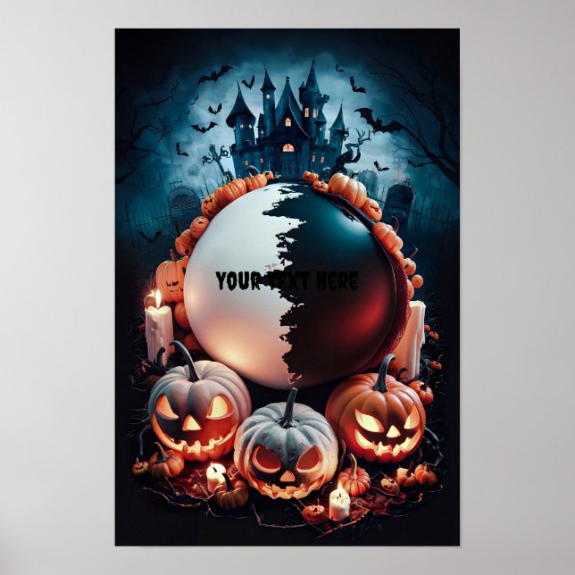 Póster de Invitación en Blanco de Halloween #7 (Frente)