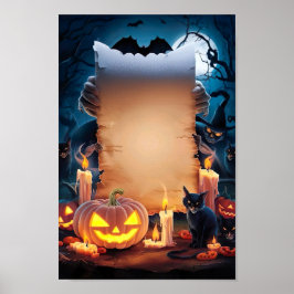 Póster de Invitación en Blanco de Halloween Marco 