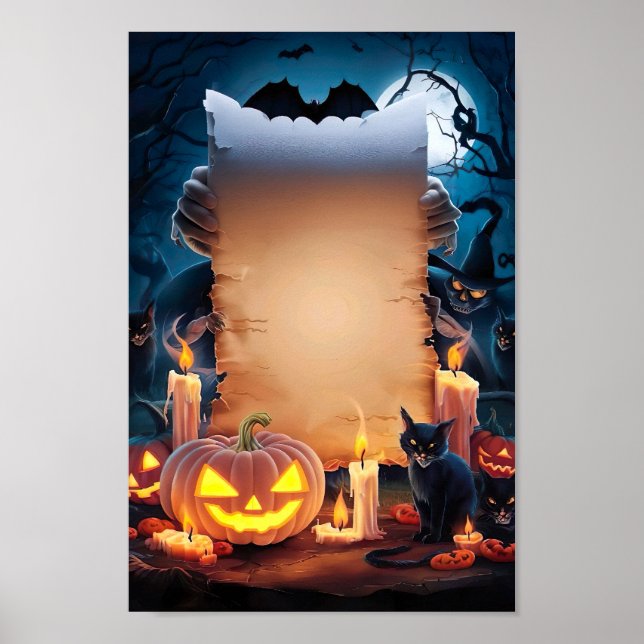 Póster de Invitación en Blanco de Halloween Marco  (Frente)