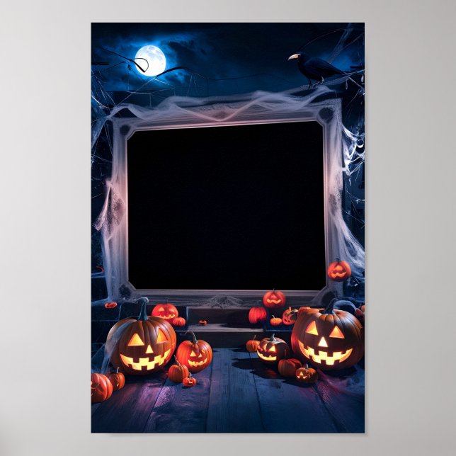 Póster de Invitación en Blanco de Halloween Marco  (Frente)