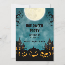 Poster de invitaciones a fiesta de Halloween con f
