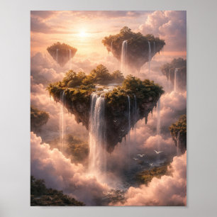 Póster de Islas Flotantes Cielo Cataratas