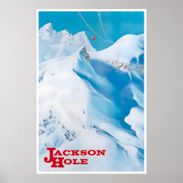 Póster de Jackson Hole Wyoming Arte de Viaje Vinta