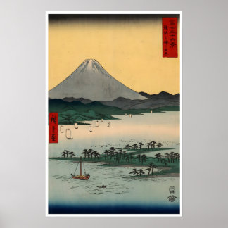 Póster de Japón Arte Ukiyo-E Monte Fuji Utagawa Hi