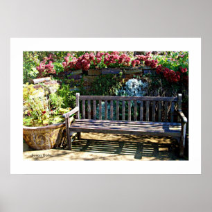 Póster de jardín de banco de parque