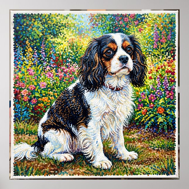 Póster de jardín del Cavalier King Charles Spaniel (Frente)