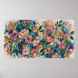 Póster de jardín floral intrincado