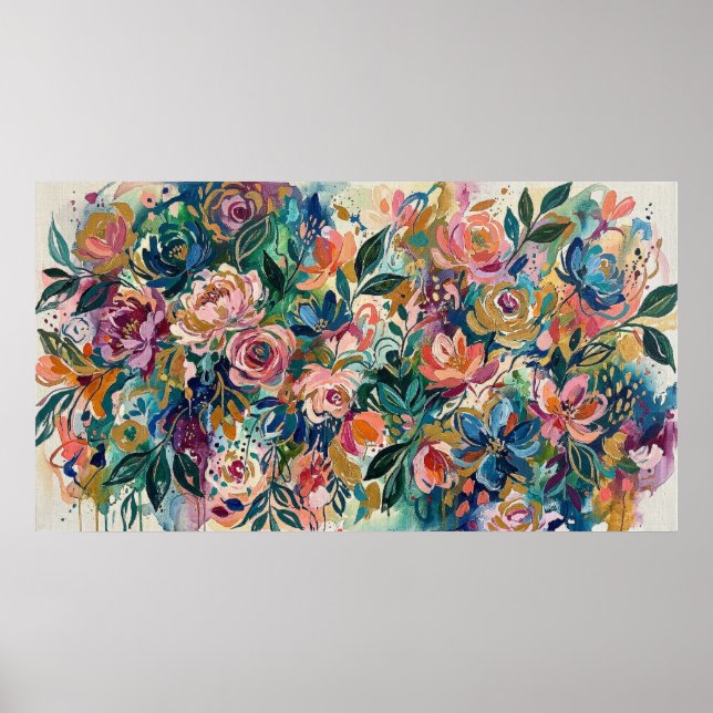 Póster de jardín floral intrincado (Frente)