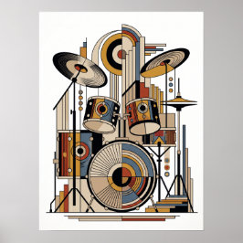 Póster de Jazz Art Déco Geométrico