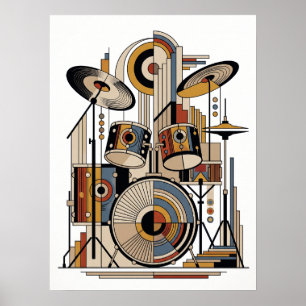 Póster de Jazz Art Déco Geométrico