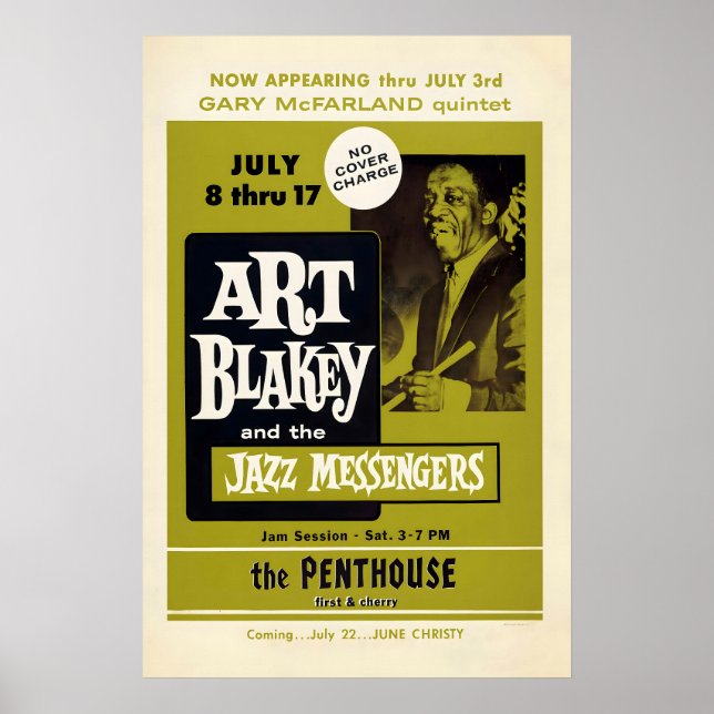 Póster de jazz de Art Blakey & The Jazz Messengers (Frente)