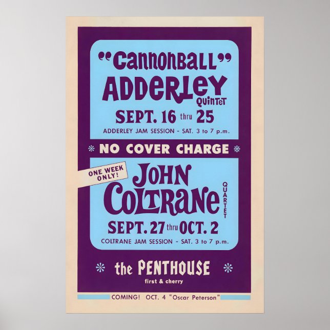 Póster de jazz de Cannonball Adderley - John Coltr (Frente)