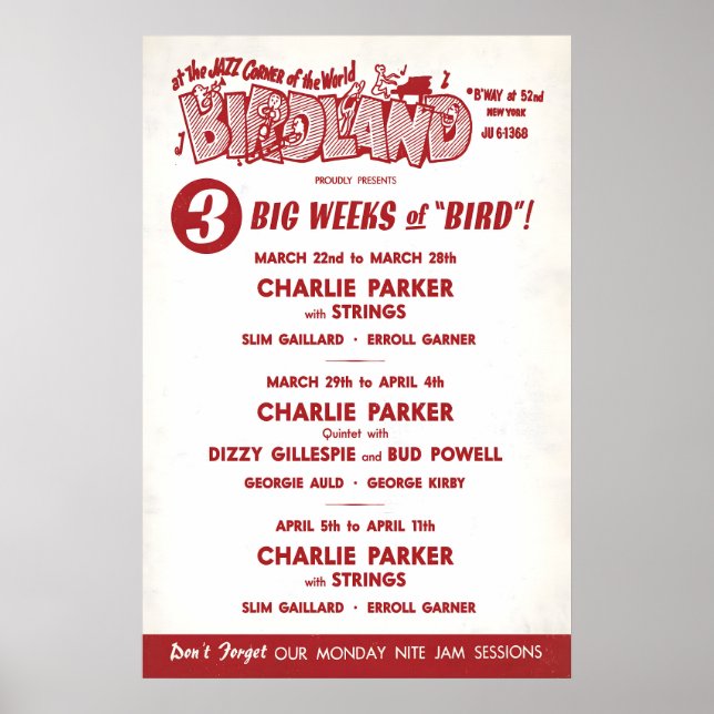 Póster de jazz de Charlie Parker - Dizzy Gillespie (Frente)