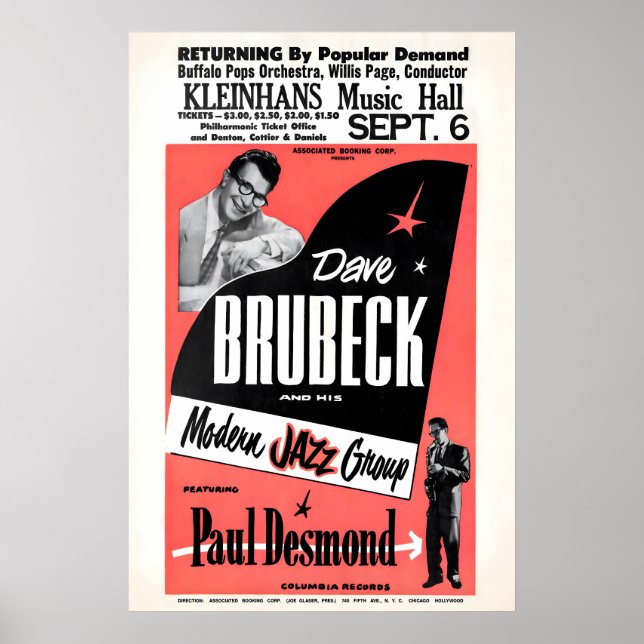 Póster de jazz de Dave Brubeck - Paul Desmond (Frente)