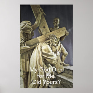 Póster de Jesucristo llevando la cruz