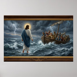 Póster de Jesús caminando sobre el agua - Arte cri