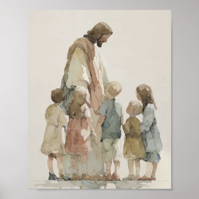 Póster de Jesús con Niños (Frente)