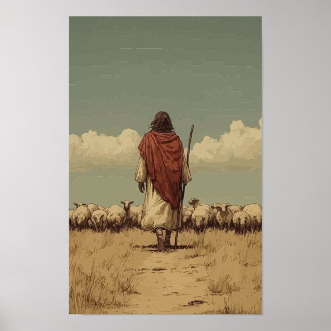 Póster de Jesús el Buen Pastor (Frente)
