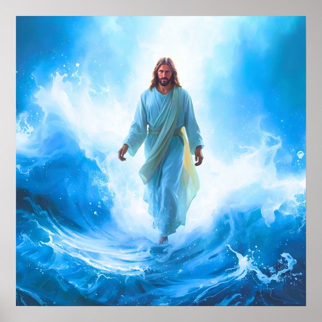 Póster de Jesús en el océano (Frente)