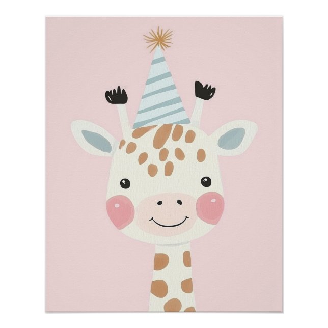 Póster de jirafa, arte de pared de animales, decor (Anverso)