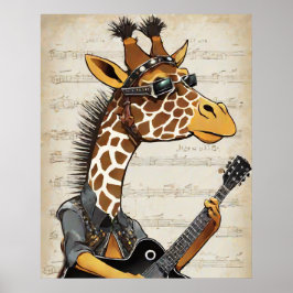 Póster de jirafa hipster - Arte de pared de animal
