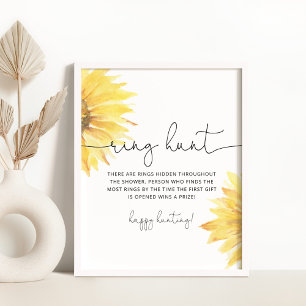 Póster de juego de búsqueda de anillo de girasol p