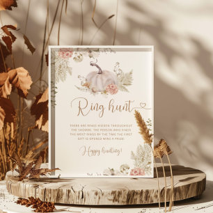 Póster de juego de búsqueda del anillo de calabaza