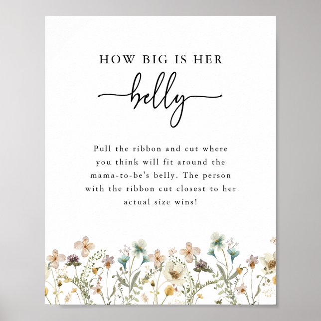 Póster de juego para baby shower floral (Frente)