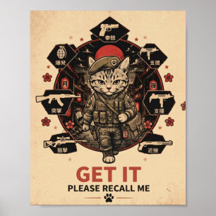 Póster de jugador Gato soldado táctico Por favor r
