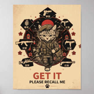 Póster de jugador Gato soldado táctico Por favor r