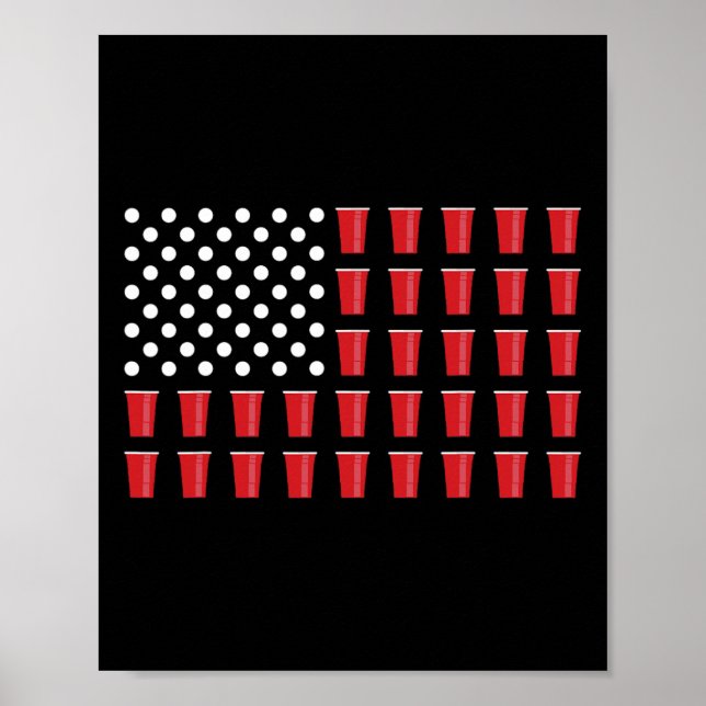 Póster De Julio Beer Pong Partido de la Universidad de Ba (Frente)