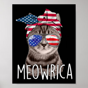 Póster De Julio Día De La Independencia Meowrica