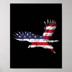 Póster De Julio El Águila Calva La Bandera De Estados Uni