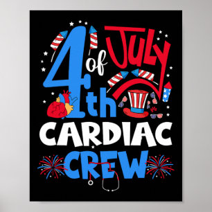 Póster De Julio Equipo Cardíaco Enfermera Cardiaca Feliz 