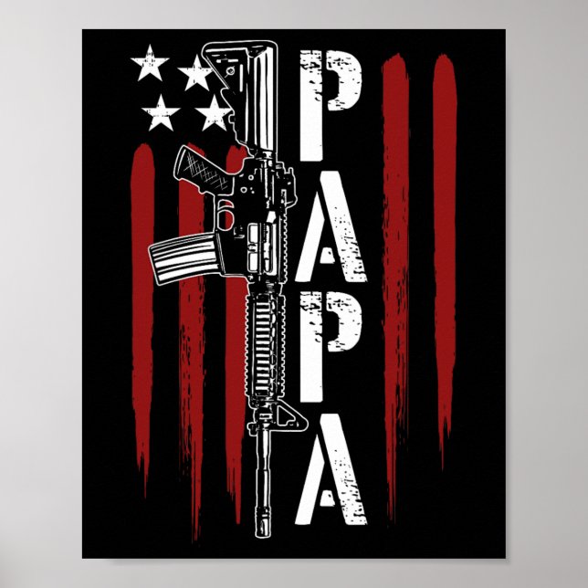 Póster De Julio Papa Dad Daddy Ar-15 Padres Patrióticos D (Frente)
