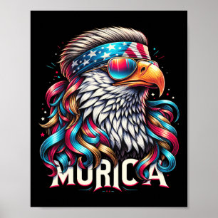Póster De Julio Patriótico Gracioso Águila 4 De Julio Usa