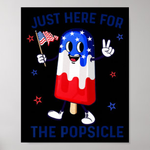 Póster De Julio Popsicle Bandera Estadounidense Niños Pat