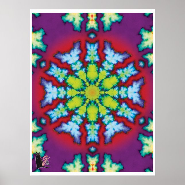 Póster de Kaleidoscopio de Collage Cinético Bloom (Frente)