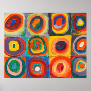 Póster de Kandinsky Cuadrados Círculos Concéntrico