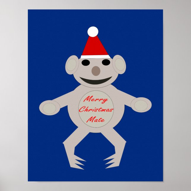 Póster de Koala de Navidad Australiano (Frente)